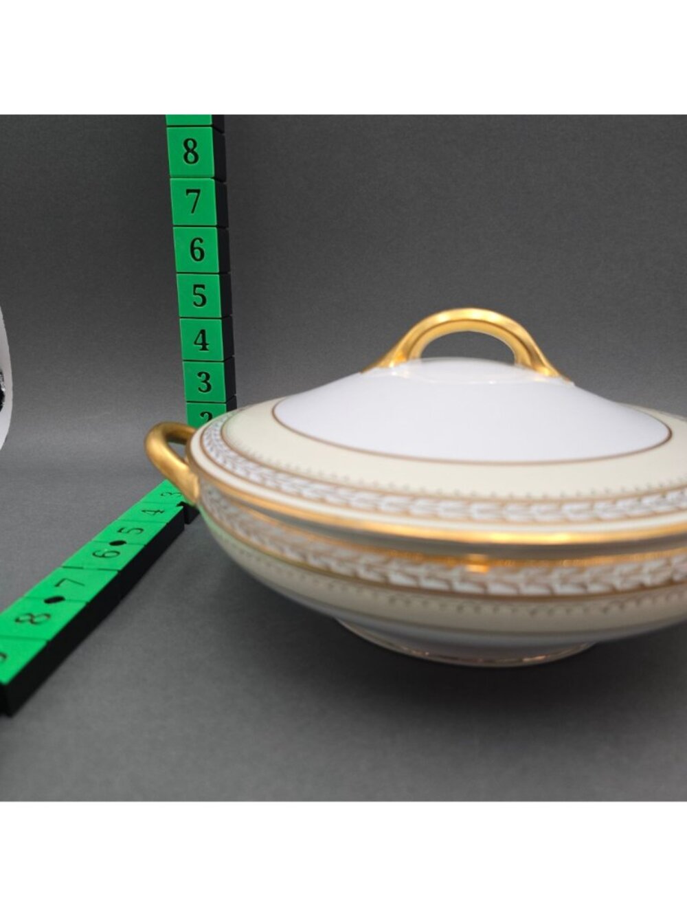 Antique Noritake Chanfaire Covered Vegetable Tureen Round Gold Trim 10" - Picture 12 of 13